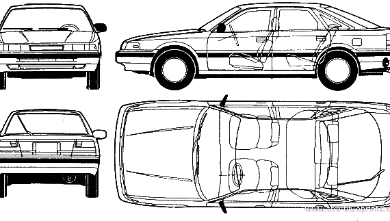 Mazda 626 5-Door - Мазда - чертежи, габариты, рисунки автомобиля