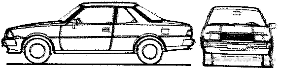 Mazda 626 Montrose 2-Door Coupe (1981) - Мазда - чертежи, габариты, рисунки автомобиля