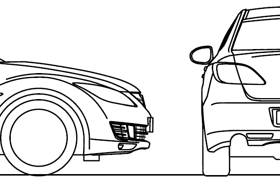 Mazda 6 SII 5-Door (2008) - Мазда - чертежи, габариты, рисунки автомобиля