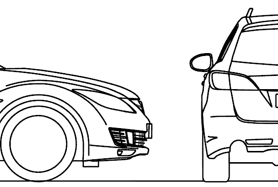 Mazda 6 SII Estate Wagon (2008) - Мазда - чертежи, габариты, рисунки автомобиля
