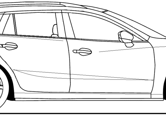 Mazda 6 Wagon (2013) - Мазда - чертежи, габариты, рисунки автомобиля