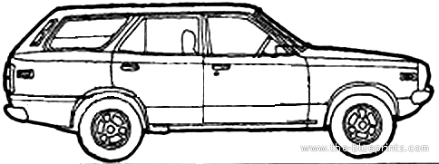 Mazda 818 Estate (1973) - Мазда - чертежи, габариты, рисунки автомобиля