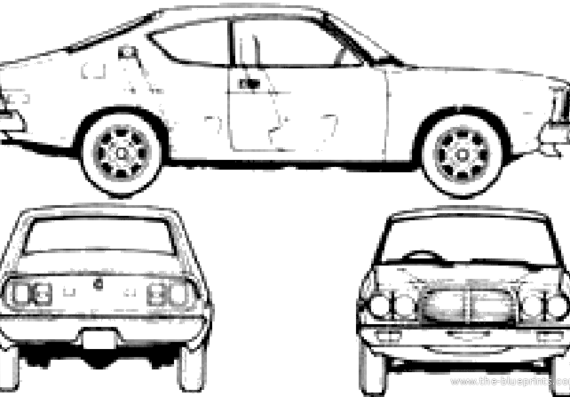 Mazda 929 Coupe (1977) - Мазда - чертежи, габариты, рисунки автомобиля
