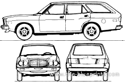 Mazda 929 Estate (1977) - Мазда - чертежи, габариты, рисунки автомобиля