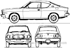 Mazda 929 RX4 Coupe (1977) - Мазда - чертежи, габариты, рисунки автомобиля