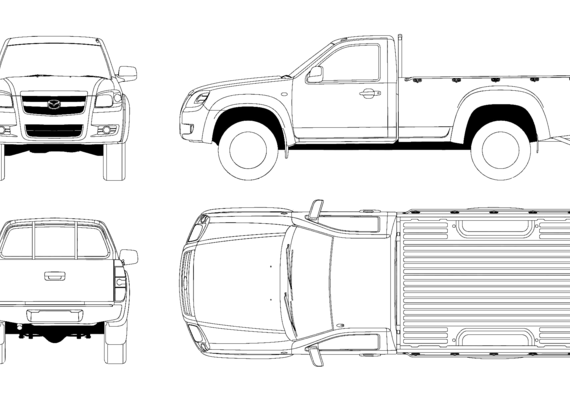 Mazda BT-50 Reg Cab 4x4 (2006) - Mazda - drawings, dimensions, pictures of the car