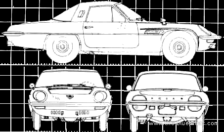 Mazda Cosmo 110 - Мазда - чертежи, габариты, рисунки автомобиля
