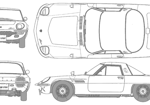 Mazda Cosmo Sport L10 B - Мазда - чертежи, габариты, рисунки автомобиля