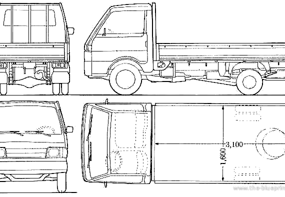 Mazda E Series Truck (1988) - Мазда - чертежи, габариты, рисунки автомобиля