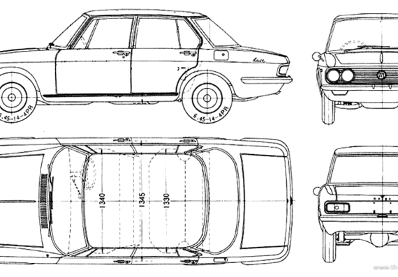 Mazda Luce (1966) - Мазда - чертежи, габариты, рисунки автомобиля