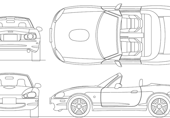 Mazda MX-5 - Мазда - чертежи, габариты, рисунки автомобиля