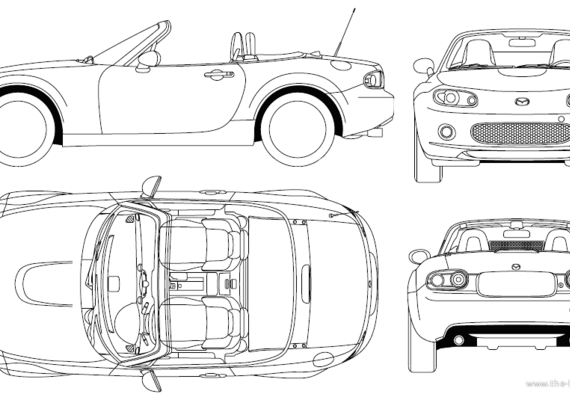 Mazda MX-5 Miata (2005) - Mazda - drawings, dimensions, pictures of the car