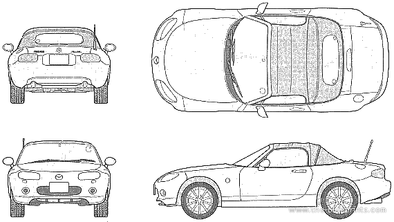 Mazda MX-5 Miata Roadstar (2006) - Mazda - drawings, dimensions, pictures of the car