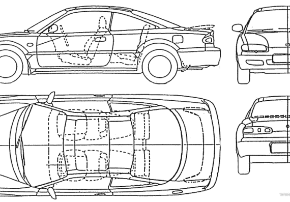Mazda MX6 (1998) - Мазда - чертежи, габариты, рисунки автомобиля
