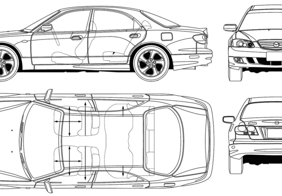 Mazda Millenia Xedos 9 - Мазда - чертежи, габариты, рисунки автомобиля