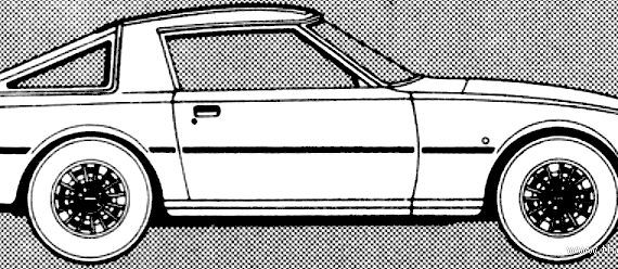 Mazda RX-7 (1981) - Мазда - чертежи, габариты, рисунки автомобиля
