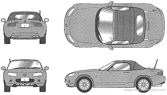 Mazda Roadster 3rd Generation Limited - Мазда - чертежи, габариты, рисунки автомобиля