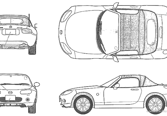 Mazda Roadster Deluxe - Мазда - чертежи, габариты, рисунки автомобиля