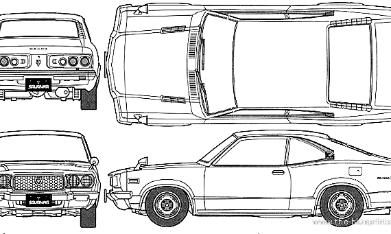 Mazda Savanna GT RX-3 (1972) - Мазда - чертежи, габариты, рисунки автомобиля