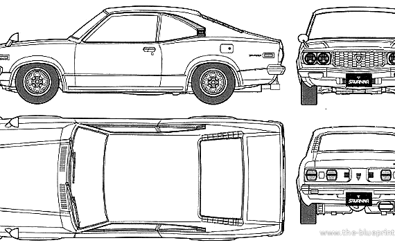 Mazda Savanna GT RX-3 (1975) - Мазда - чертежи, габариты, рисунки автомобиля