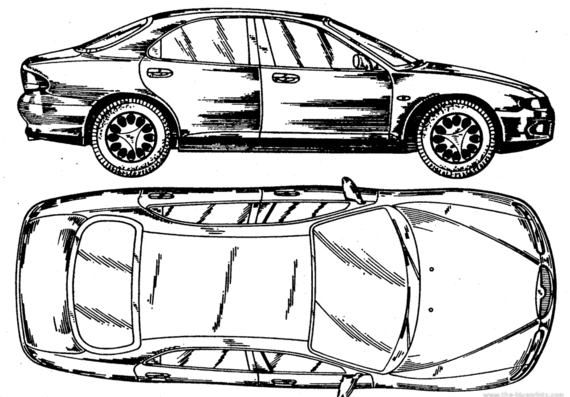 Mazda Xedos 6 - Мазда - чертежи, габариты, рисунки автомобиля