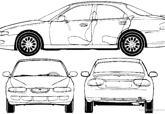 Mazda Xedos 6 V6 (1992) - Мазда - чертежи, габариты, рисунки автомобиля
