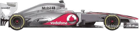 McLaren-Mercedes MP4-27 F1 GP (2012) - МакЛарен - чертежи, габариты, рисунки автомобиля