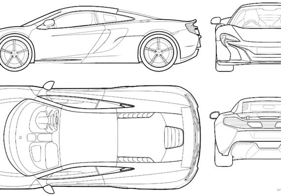 McLaren 650S Coupe (2014) - МакЛарен - чертежи, габариты, рисунки автомобиля