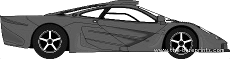 McLaren F1 GT (1997) - МакЛарен - чертежи, габариты, рисунки автомобиля