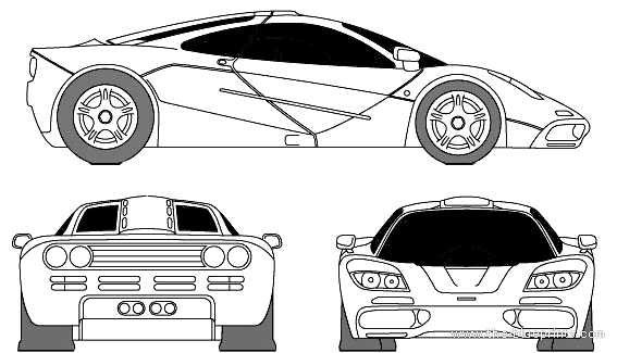 McLaren F1 Road Car - МакЛарен - чертежи, габариты, рисунки автомобиля
