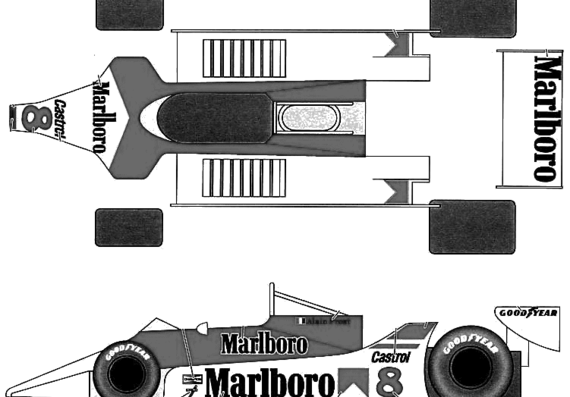 McLaren Ford M29C F1 (1980) - Форд - чертежи, габариты, рисунки автомобиля