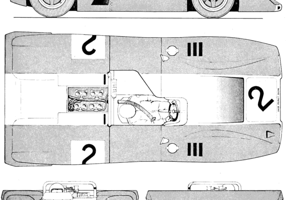 McLaren M12 Can-Am (1970) - МакЛарен - чертежи, габариты, рисунки автомобиля