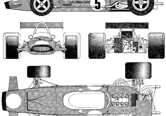 McLaren M15A (1970) - МакЛарен - чертежи, габариты, рисунки автомобиля