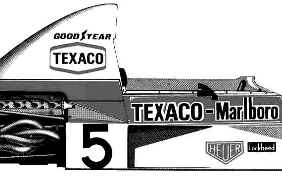 McLaren M23 F1 (1974) - МакЛарен - чертежи, габариты, рисунки автомобиля