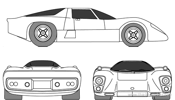 McLaren M6 GT - МакЛарен - чертежи, габариты, рисунки автомобиля