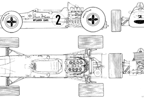 McLaren M7A - МакЛарен - чертежи, габариты, рисунки автомобиля