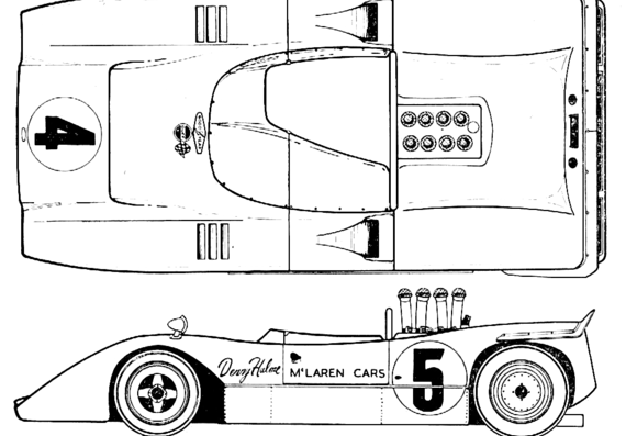 McLaren M8A Can-Am (1968) - МакЛарен - чертежи, габариты, рисунки автомобиля