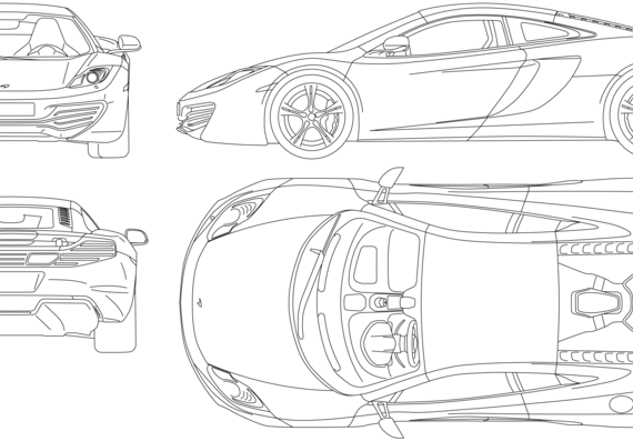 McLaren MP4-12C (2012) - МакЛарен - чертежи, габариты, рисунки автомобиля