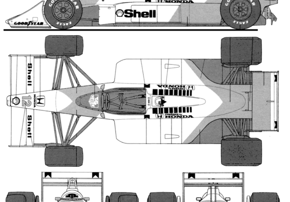 McLaren MP4-4 - МакЛарен - чертежи, габариты, рисунки автомобиля