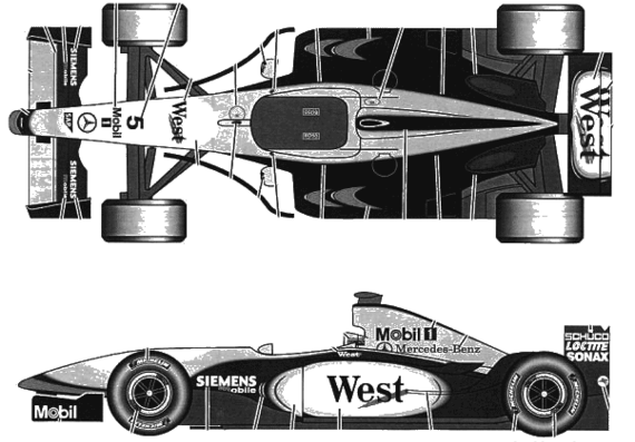 McLaren MP4 17D - МакЛарен - чертежи, габариты, рисунки автомобиля