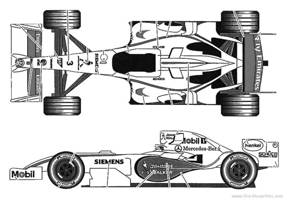 McLaren MP4 21 (2006) - МакЛарен - чертежи, габариты, рисунки автомобиля