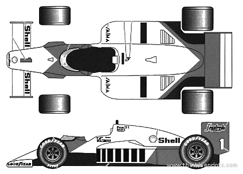 McLaren MP4 2C (1986) - МакЛарен - чертежи, габариты, рисунки автомобиля