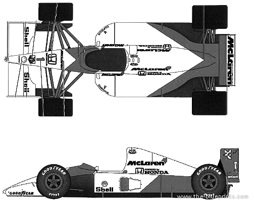 McLaren MP4 6 Japanese GP - МакЛарен - чертежи, габариты, рисунки автомобиля
