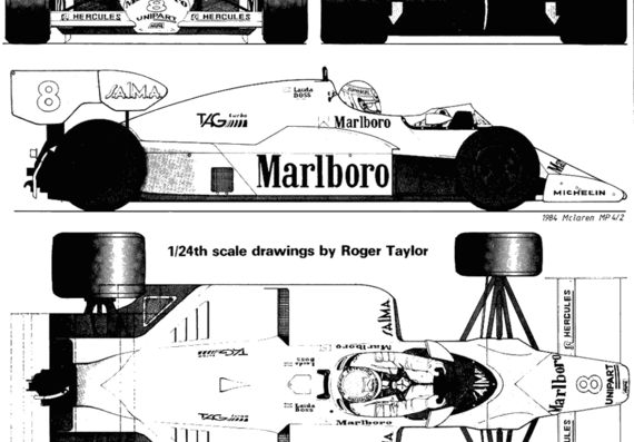 McLaren MP 4 - МакЛарен - чертежи, габариты, рисунки автомобиля