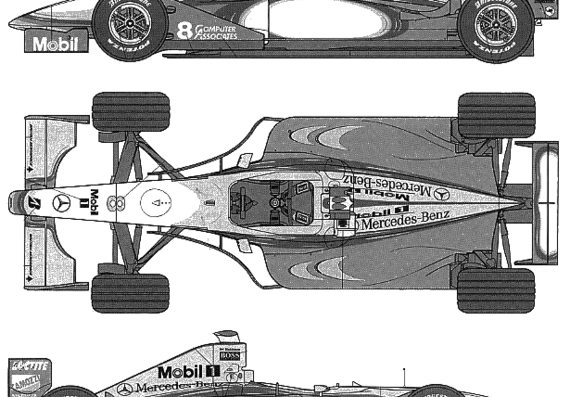 McLaren Mercedes MP4 13 - МакЛарен - чертежи, габариты, рисунки автомобиля