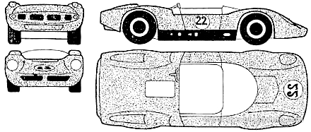 McLaren Mk.I Can-Am (1966) - МакЛарен - чертежи, габариты, рисунки автомобиля