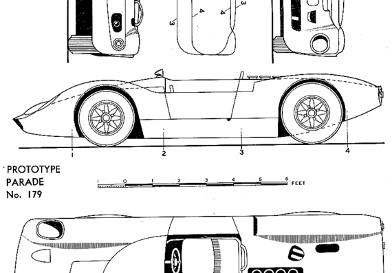 McLaren Oldsmobile (1965) - МакЛарен - чертежи, габариты, рисунки автомобиля