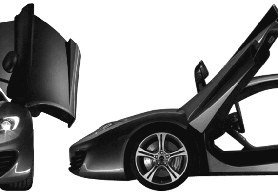 McLaren P11 Coupe (2010) - МакЛарен - чертежи, габариты, рисунки автомобиля