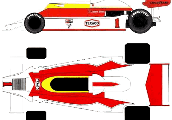 Mclaren-Ford M26 F1 GP (1977) - МакЛарен - чертежи, габариты, рисунки автомобиля