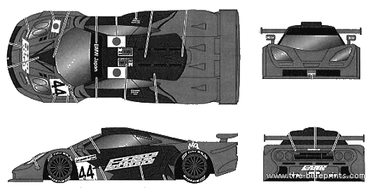 Mclaren F1-GTR LM LARK (1997) - МакЛарен - чертежи, габариты, рисунки автомобиля
